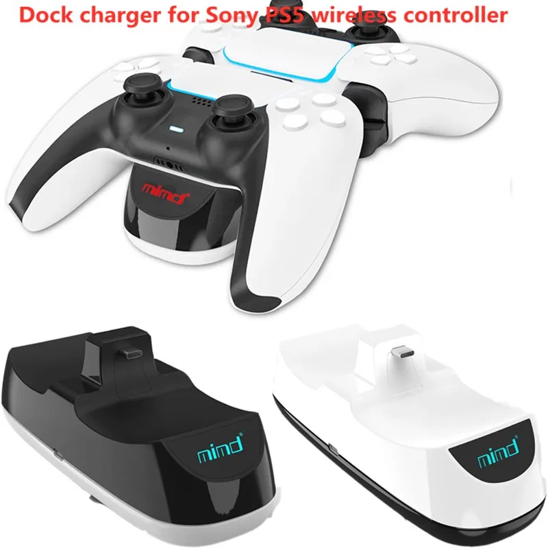 

For Sony Playstation 5 PS5 Game Controller Gamepad Dual Port Charging Dock Stand Station Charger Base Cradle Holder
