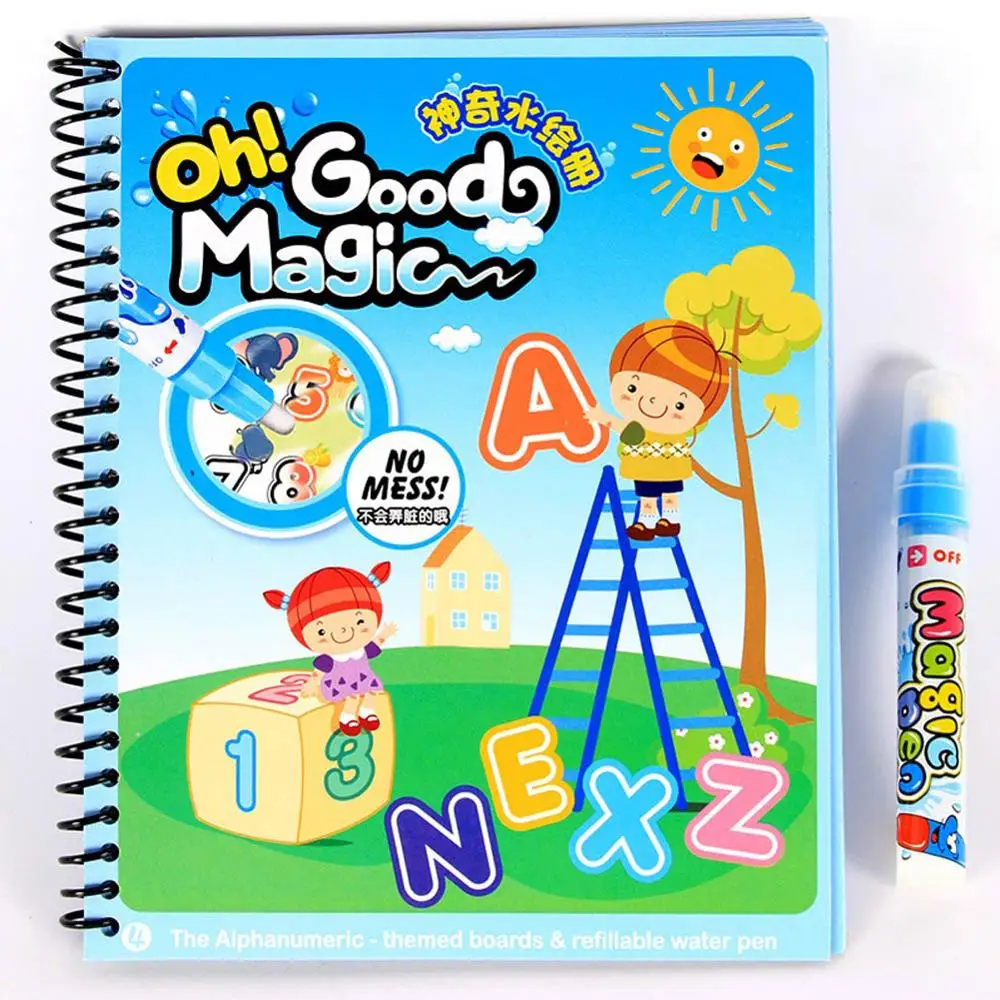 

Mason Water Coloring Magic Book with Water Pen for Kids Water Activity Book Paint for toddler books Kids Watercolor Books