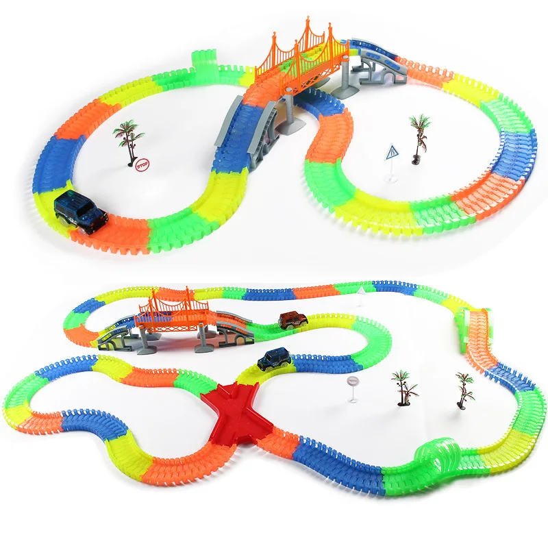 Glow in the Dark Cars Track Road Sigh DIY Puzzle Educational Toys For Children New Year Chirstmas Birthday Gift (11)