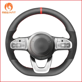 

Black Genuine Leather Suede Car Steering Wheel Cover for Mercedes-Benz A-Class W177 C-Class W205 E-Class W213 S-Class W222