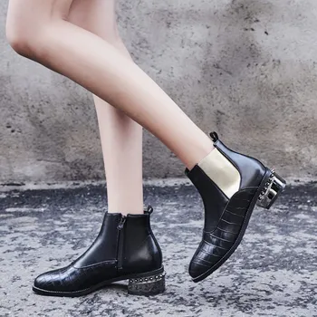 

Oversized - boots women shoes ankle boots for women ladies boots Matching color side zipper insert heel