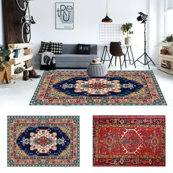 

Area Rug Retro Traditional Pattern Carpet Square Mat Transitional Soft Living Dining Room Rug Stain And Fade Resistant