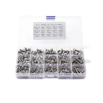 

M3 M4 M5 Carbon-Steel Socket Cap Screws Hex Head Bolt Nuts Assortment Kit Furniture Fastener Assorted Kit