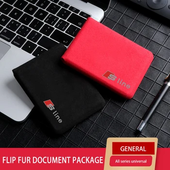 

1pc Car Document Bag Wallet Card Package Coin Holder driver license Case For Audi a3 a4 a5 a6 s4 s5 s6 s7 c5 c6 b7 b8 b6 q3 q5