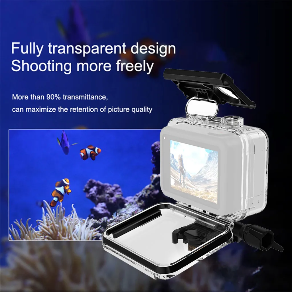 60 м подводный водонепроницаемый чехол для GoPro Hero 8 защитный чехол Корпус черный объектив камеры 60 м аксессуары для дайвинга и плавания