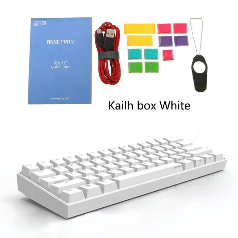 

1 Set 60% Mechanical Keyboard Bluetooth 4.0 Type-C RGB 61 Keys Kailh Box Switch Black And White Optional