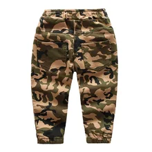 Весенне-осенние модные эластичные повседневные камуфляжные штаны для мальчиков, брюки из хлопка для детского сада и молодых студентов
