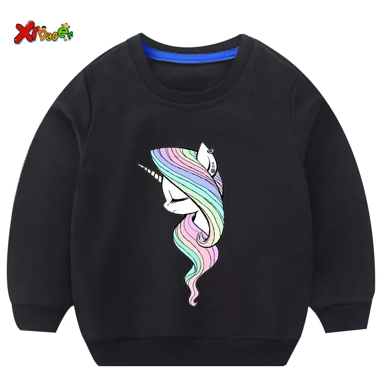 Kids Sweatshirts Свитер для маленьких девочек; худи с единорогом; детские свитера; зимняя одежда для маленьких девочек; милый детский свитер с рисунком; одежда для детей 7 лет - Цвет: Kids Sweatshirts