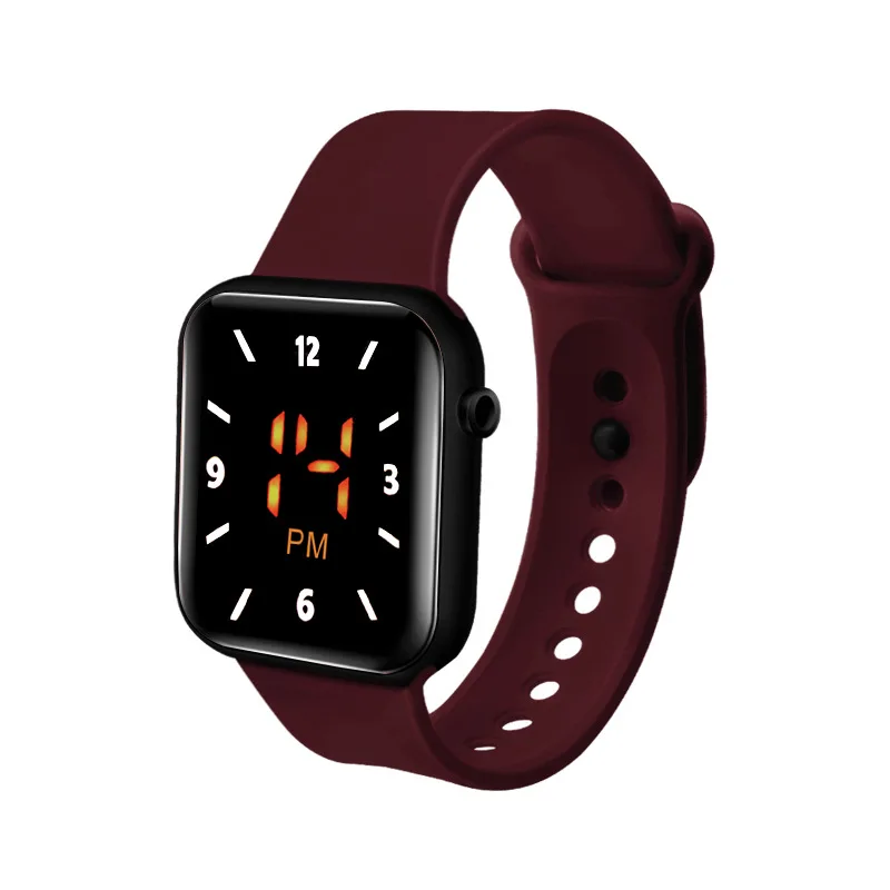 Hot Sales Led Women Men Digital Electronic Watch Fashion Square Dial Silicone Strap Waterproof Clock Men's Sport Watches Relogio