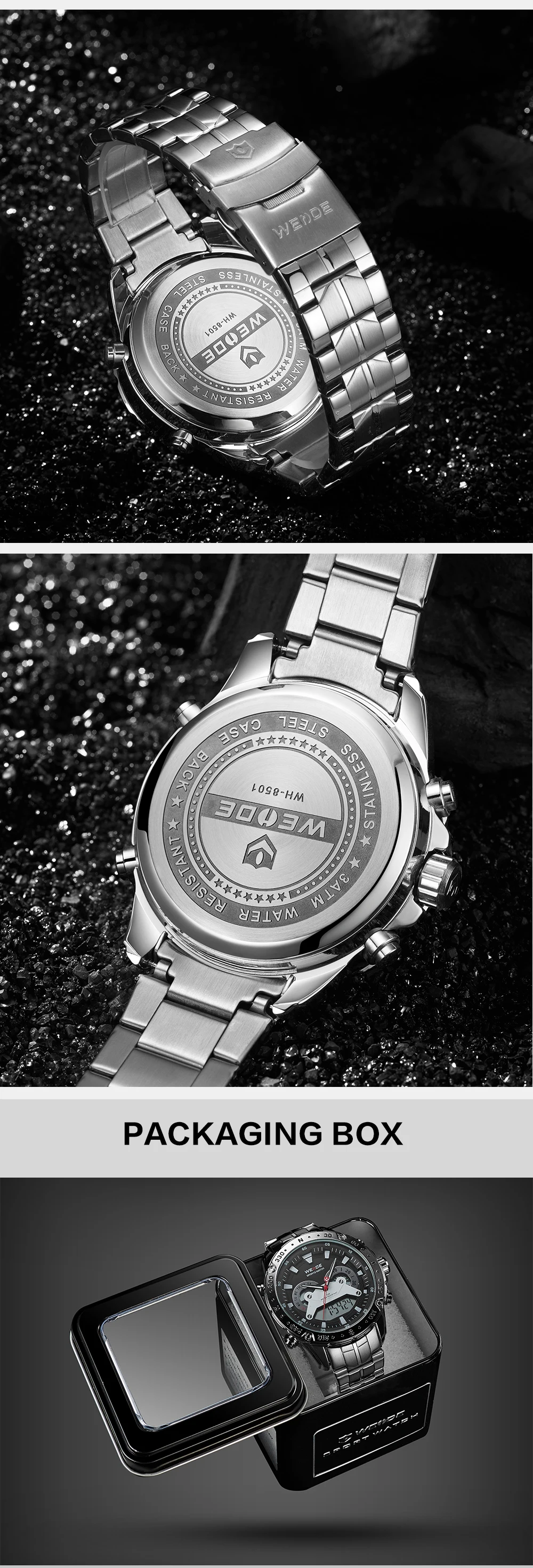 WEIDE, аналоговый, цифровой, с автоматической датой, военный, для мужчин, хронограф, кварцевый, для мужчин, t, браслет из нержавеющей стали, наручные часы, Relogio Masculino