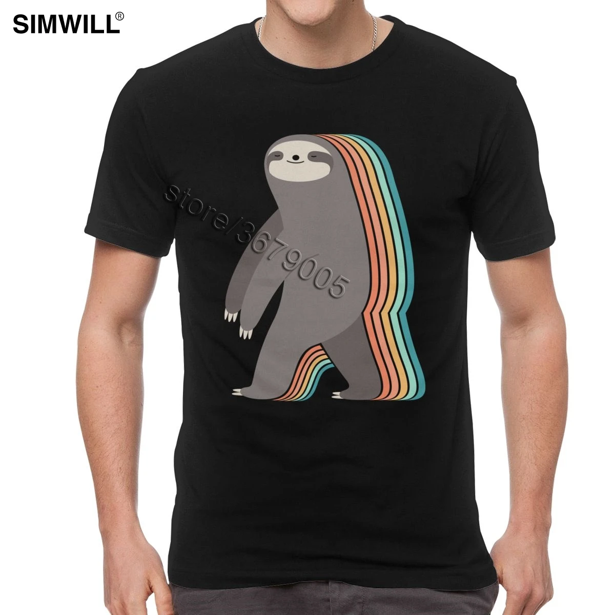 

Funny Graphic Cotton T Shirt Slow Sloth Tee Tops Novelty Short Sleeves Round Neck Casual Lazy Animal Print T-Shirts Dropshipping
