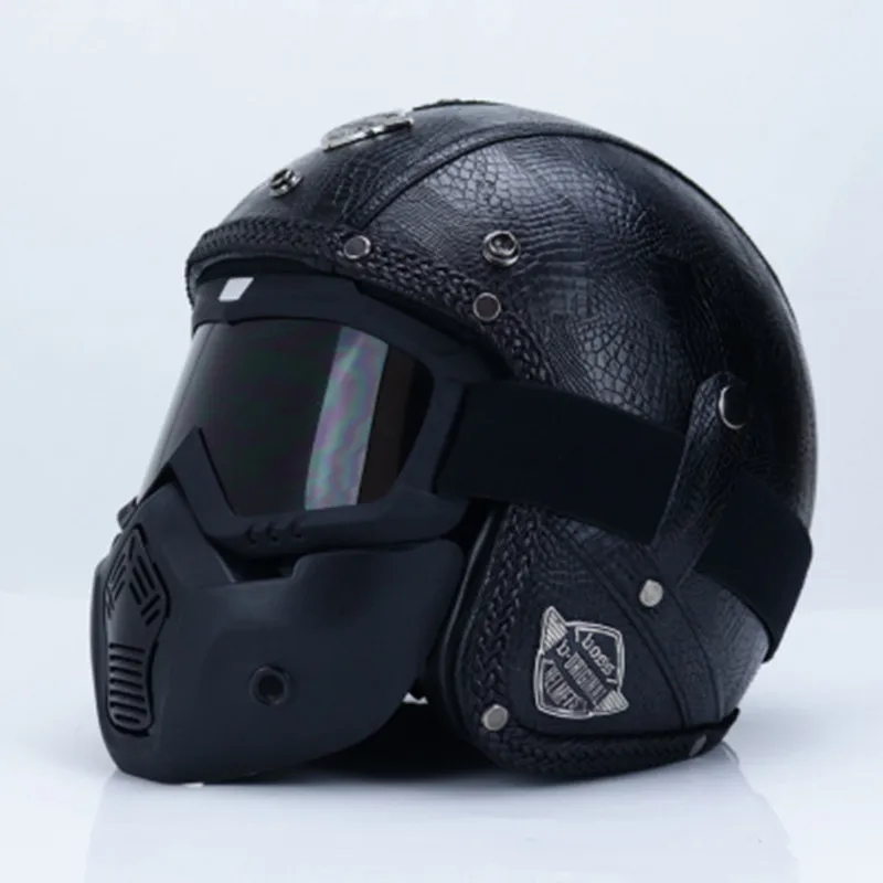 Capacete, Мото шлем VOSS 058 moto rcycle шлем половина шлем Электрический мото rcycle открытый лицевой кожаный шлем мото крест