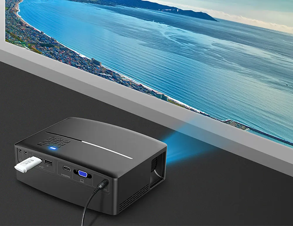 ALSTON GP80/GP80UP HD светодиодный проектор 1800 люмен Android 6,0 светодиодный WiFi видео проектор портативные интеллектуальные проекторы с подарком