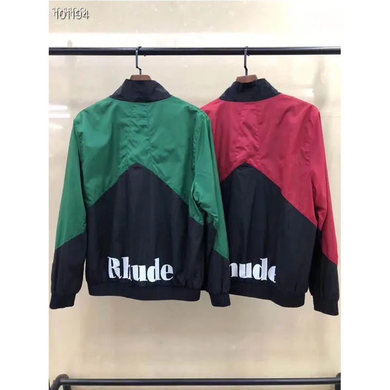 

Long Sleeve Rhude Jacket 2019 Men Women Flight Pilot Rhude Jackets Real Labels Pictures Outerwear Coats