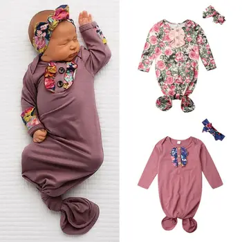 

Pudcoco Newborn Baby Sleeping Bags Infant Blanket Swaddle Wrap Gown 2PCS Cotton Kids Outfits Set