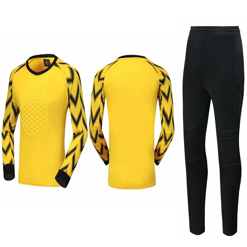 Мужская зеленая Футбольная Футболка с длинным рукавом для вратаря набор