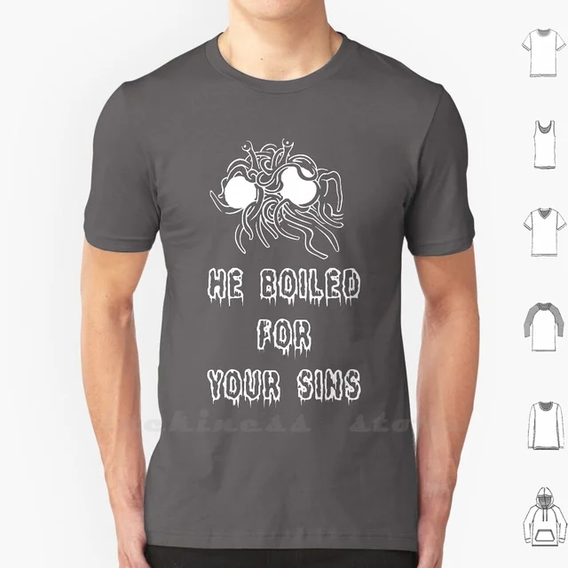 He Boiled For Your Sins: Praise the Flying Spaghetti Monster with this DIY Cotton Church T-Shirt