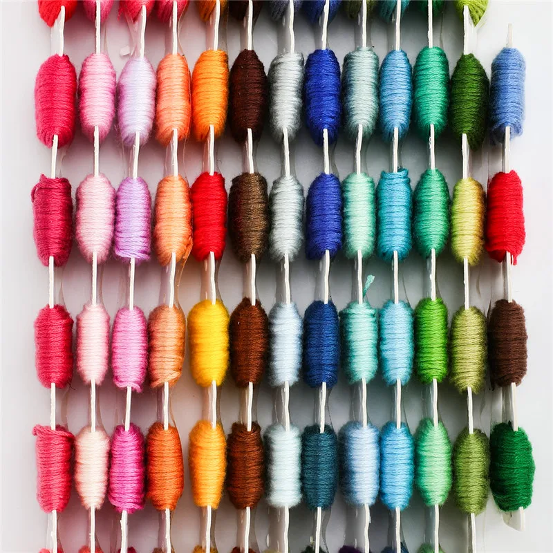 100pcs Embroidery Floss Cross Stitch Threads with Number Card  Rainbow Color Embroidery Threads Floss and Sewing Needles Kit (6)