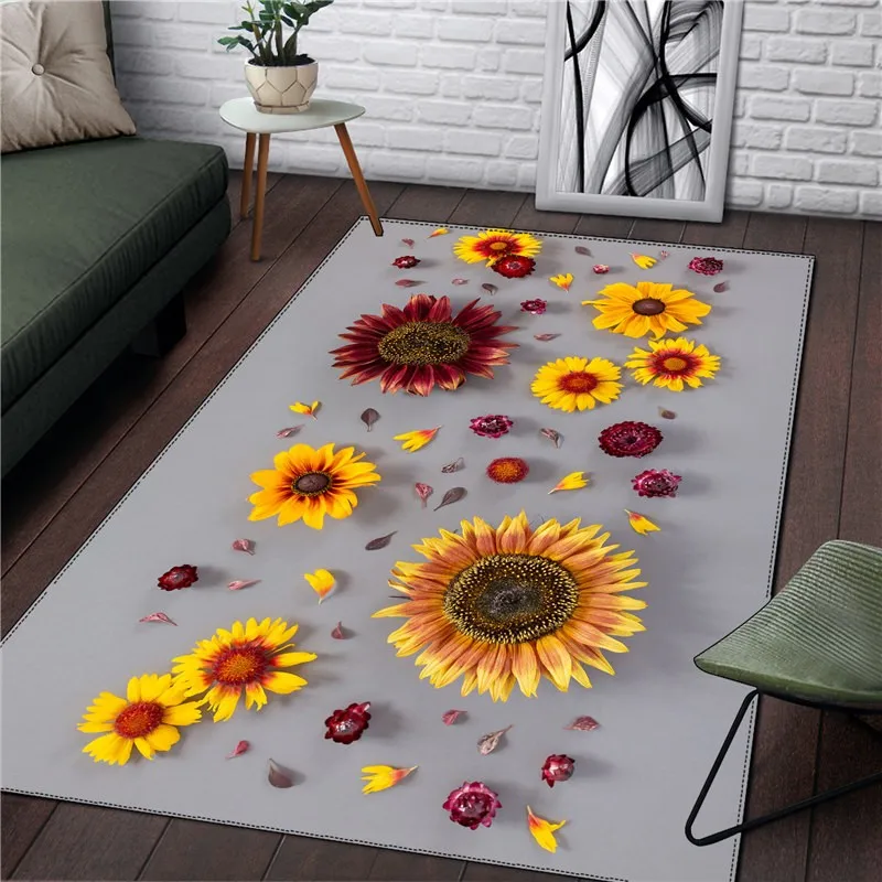 

Flower Carpet Rug Home Picnic Square carpet Simple Kitchen Room Girl Christmas Gift Adult Living Room Fashion RUG Drop Ship