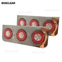 Rot Gelb Weiß 12V Auto Runde Schwanz Lichter Blinker Licht Lauf Hinten LED Reflektoren Lkw Seite Warnung Schwanz lichter bosclear(China)