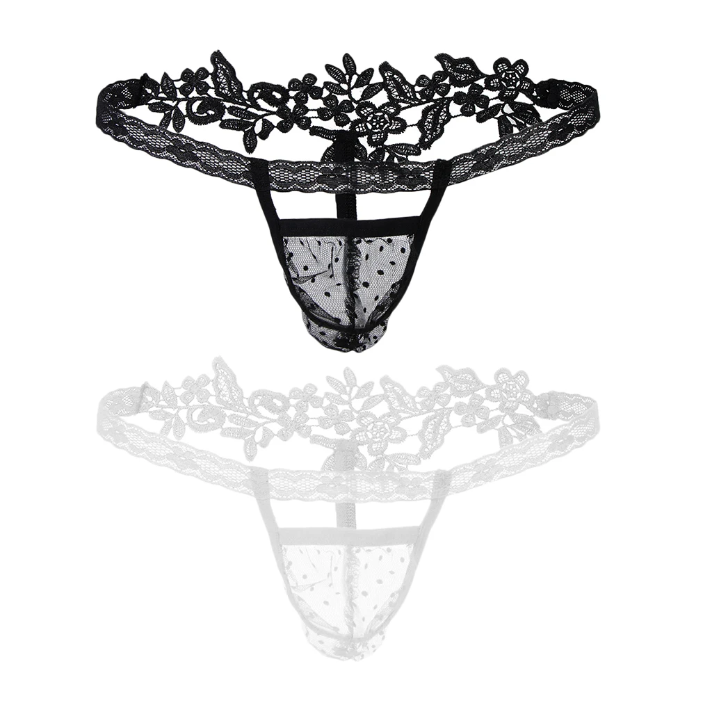 Men’s Sissy Lingerie Sheer Mesh Lace Floral Gay Underwear Pouch T-back Thongs Bikini Jockstrap Panty Briefs Underpants Men’s Sissy Lingerie Sheer Mesh Lace Floral Gay Underwear Pouch T-back Thongs Bikini Jockstrap Panty Briefs Underpants