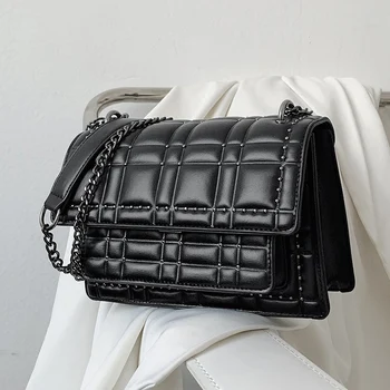 

Rivet Design Crossbody Bags for Women 2020 Trending Branded Designer Shoulder bags PU Leather chain Flap bags ladies Handbags