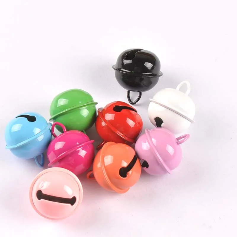 22mm Mixed color Iron Jingle Bells For For Home Wedding Party Christmas Craft Decoration Pendants Hanging DIY Xmas Tree C2679 - Цвет: MIX