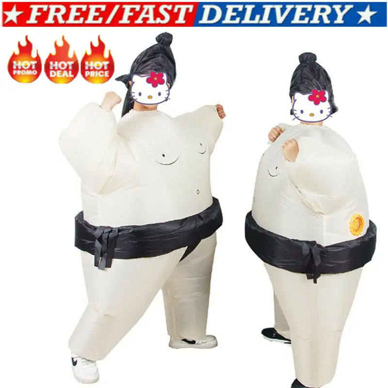 

New 2020 Kids Childrens Funny Inflatable Sumo Wrestler Fancy Dress Adult Costume Suit