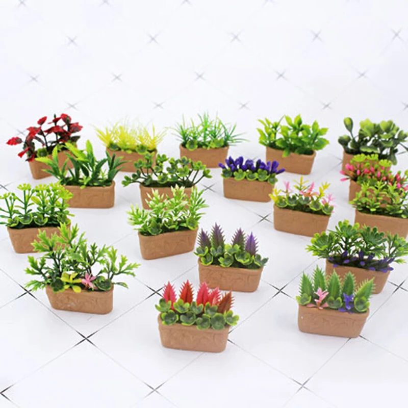 1/12 кукольный домик искусственный цветок миниатюрное моделирование мини Изысканный зеленый растительный орнамент DIY Кукольный дом аксессуары детские игрушки