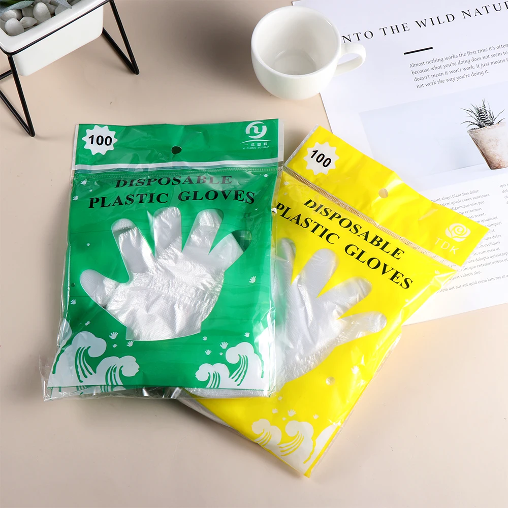 Gants jetables transparents HDPE 100 pièces - Lot de 50/100