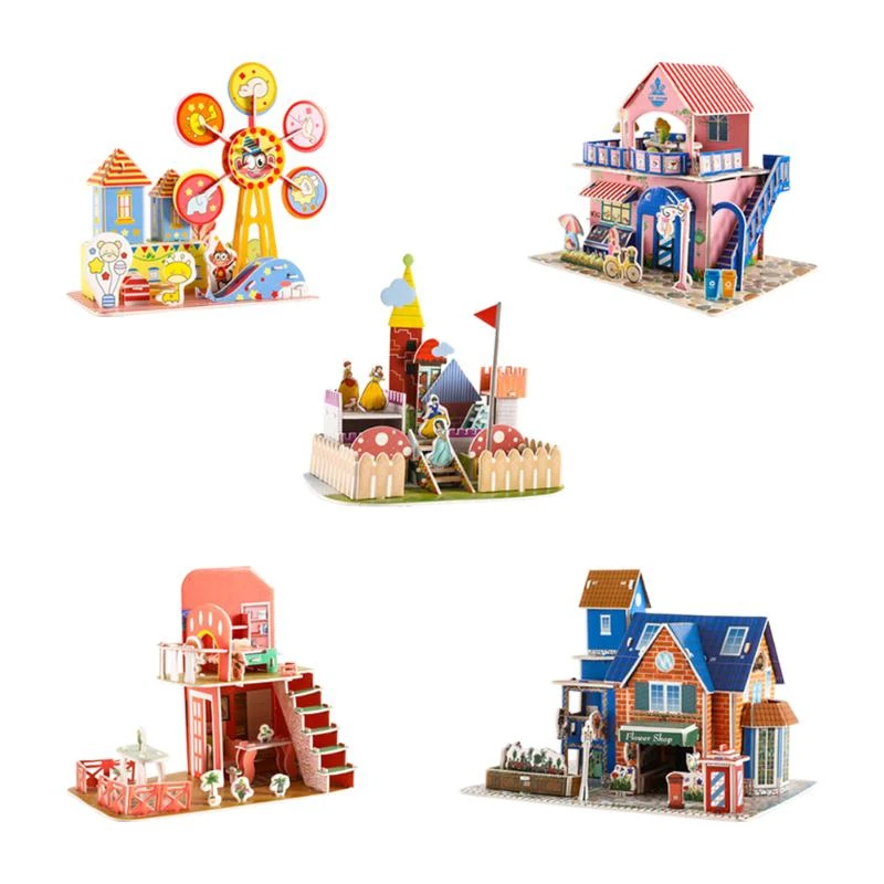 3D Jigsaw Puzzle DIY Building Castle Toy for Kids Early Educational Toy