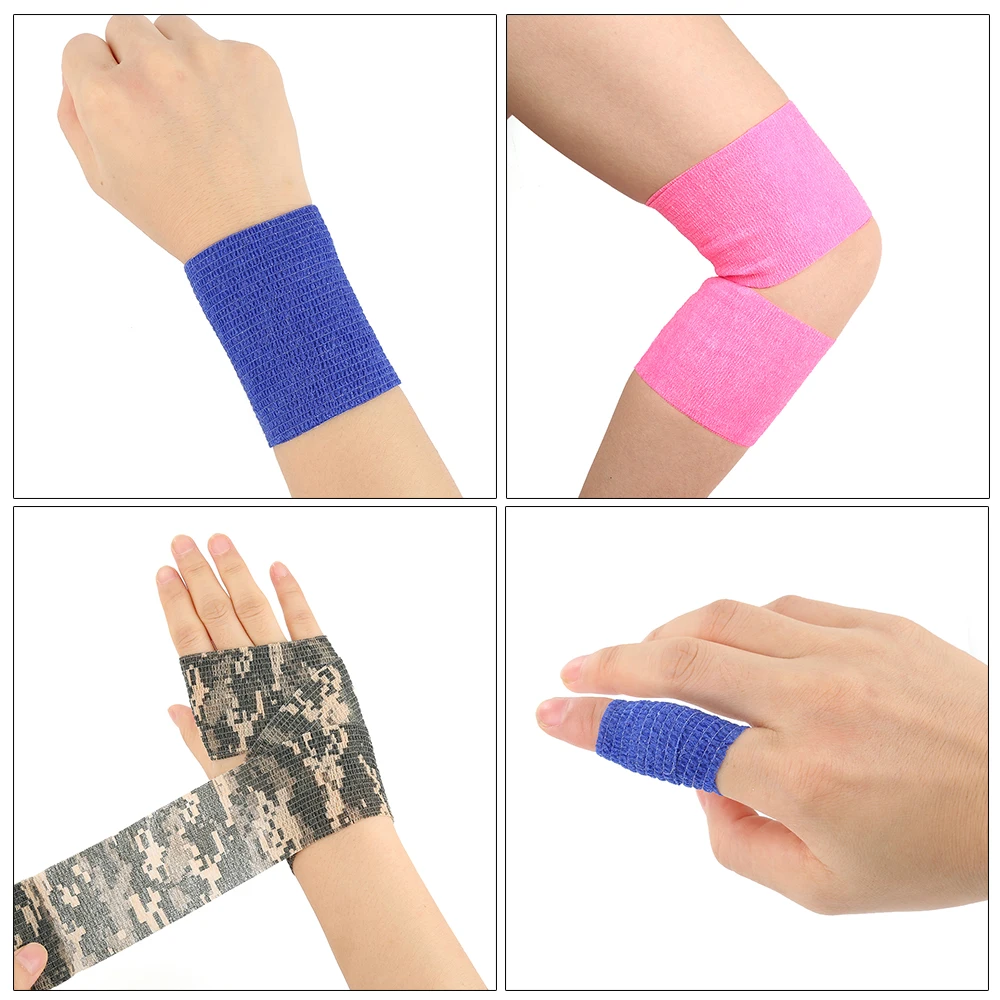 Vendaje elástico autoadhesivo para primeros auxilios, cinta de gasa para tratamiento de atención médica, cinta muscular de emergencia, herramienta de primeros auxilios, 5cm x 4,5 M