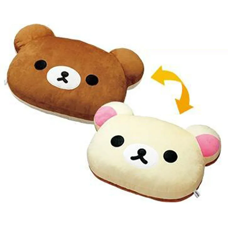 Новая Милая Rilakkuma &amp Korilakkuma двухсторонняя подушка лицо плюшевая мягкая игрушка