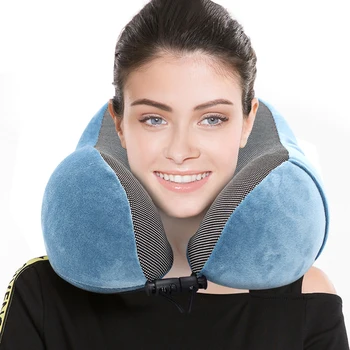

U-Shape Neck Pillow Travel Pillow Inflatable Comfortable Folding Pillows For Office Flight Traveling Home Textile Shipping