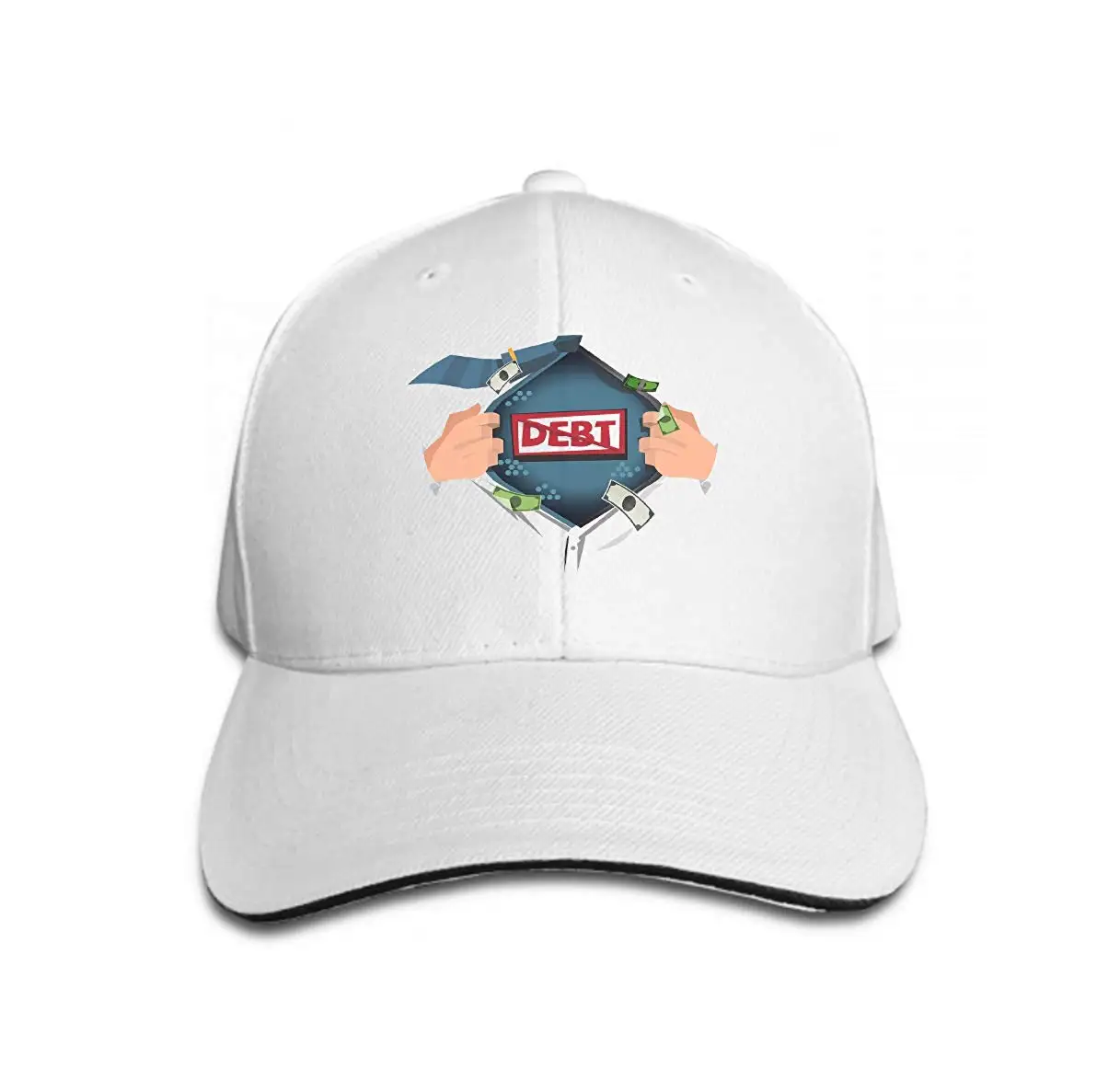 Хлопковая бейсбольная кепка, Регулируемая Кепка для водителя грузовика, мужская, открытая, чтобы показать, не долговой знак, мультяшный стиль, концепция