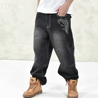 46 Plus Size 2021 Summer High Quality Chic Men's Baggy Male Casual Denim Straight Pants Fashion Jeans Loose Trousers Streetwear 2