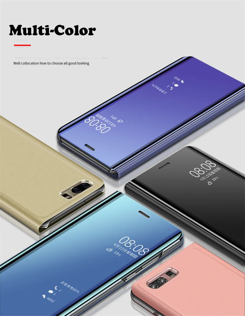 Smart Mirror Flip Case For Huawei P40 P20 P10 P30 Pro Lite Y7 Y6 Y9 P Smart 2019 Mate 30 20 Pro Honor 10 20 Lite 9X 8X Cover