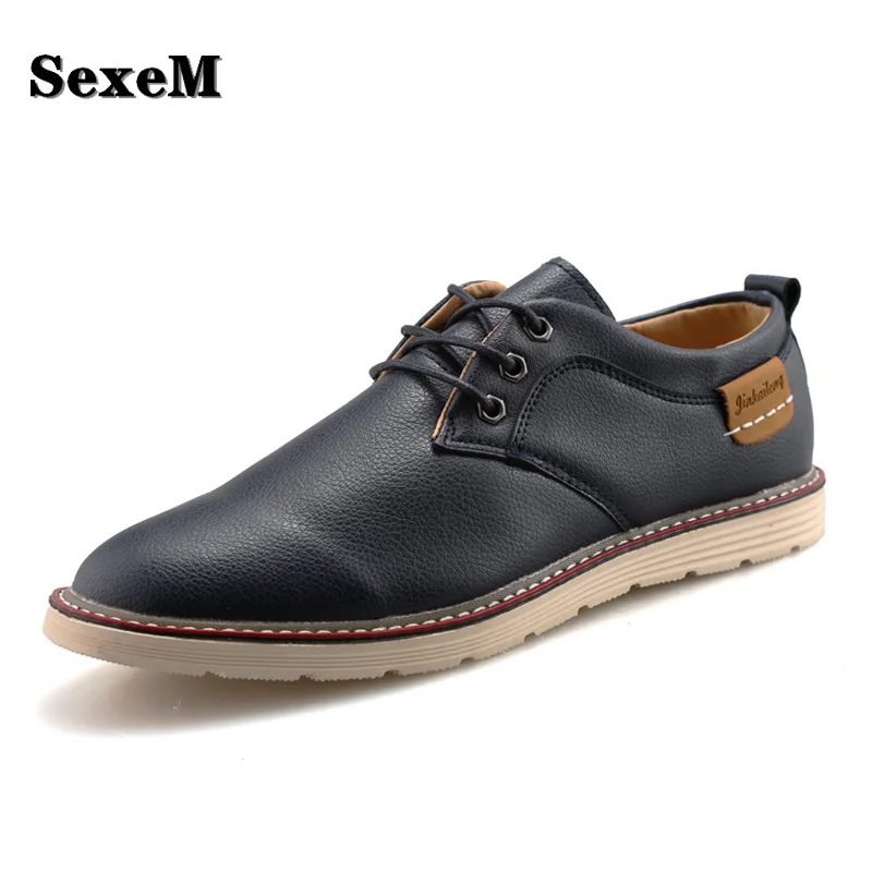 Мужская обувь Модная Повседневная дышащая из искусственной кожи со шнуровкой на