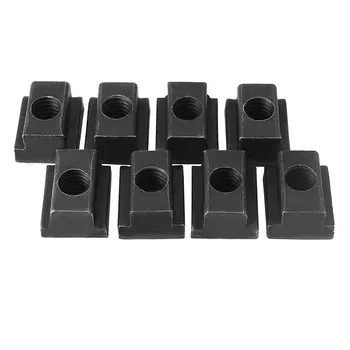

3/8-inch Steel T-Slot Nut Black Oxide Plated Grade 8.8 Tapped Through 8 pcs