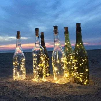 

Party Wine Bottle Lights LED Battery Powered Wire String Colorful Fairy Lights for Glow Wedding Christmas Halloween Supplies