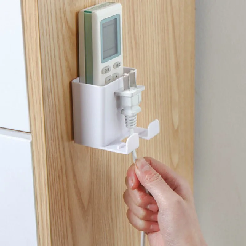 

1pcs Wall Mounted Organizer Storage Box Remote Control Air Conditioner Storage Case Mobile Phone Plug Holder Stand Container
