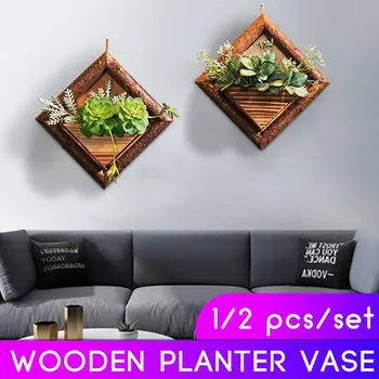 

1/2pcs Wooden Wall Mounted Hanging Rack Storage Shelf DIY Plant Decoration Candy Organization Hanger Flower Shelves Decor