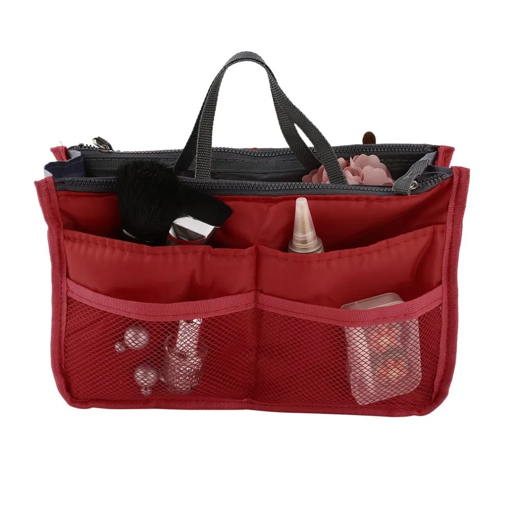 Полиэфирная женская сумка для макияжа портативная для путешествий косметичка для красоты косметические принадлежности пакеты с ручками Набор