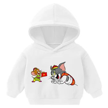 

Jerry Mouse Cat Tom Print Cartoon Casual Autumn/winter Tops For Kids Clother 2020 Spring Fun Cute Hoodies Children Costume Tops