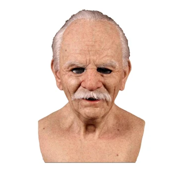 

Old Man Full Face Latex Masks Lifelike Simulation Grandpa Head Mask Halloween Props Novelty Horror Party Mask Carnival Supplies