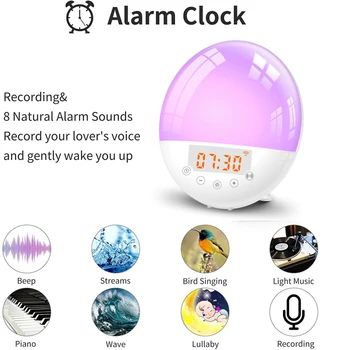 

Wireless Wifi Voice Alarm Clock Camera Motion Home Wake Light Digital Snooze Nature Night Light Clock