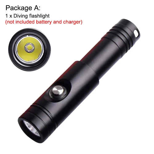 Package A Asafee дайвинг вспышка светильник перезаряжаемый фонарь для дайвинга Cree XM-L2 U4 светодиодный водонепроницаемый день погружения портативный Дайвинг Фонарь - Испускаемый цвет: Package A