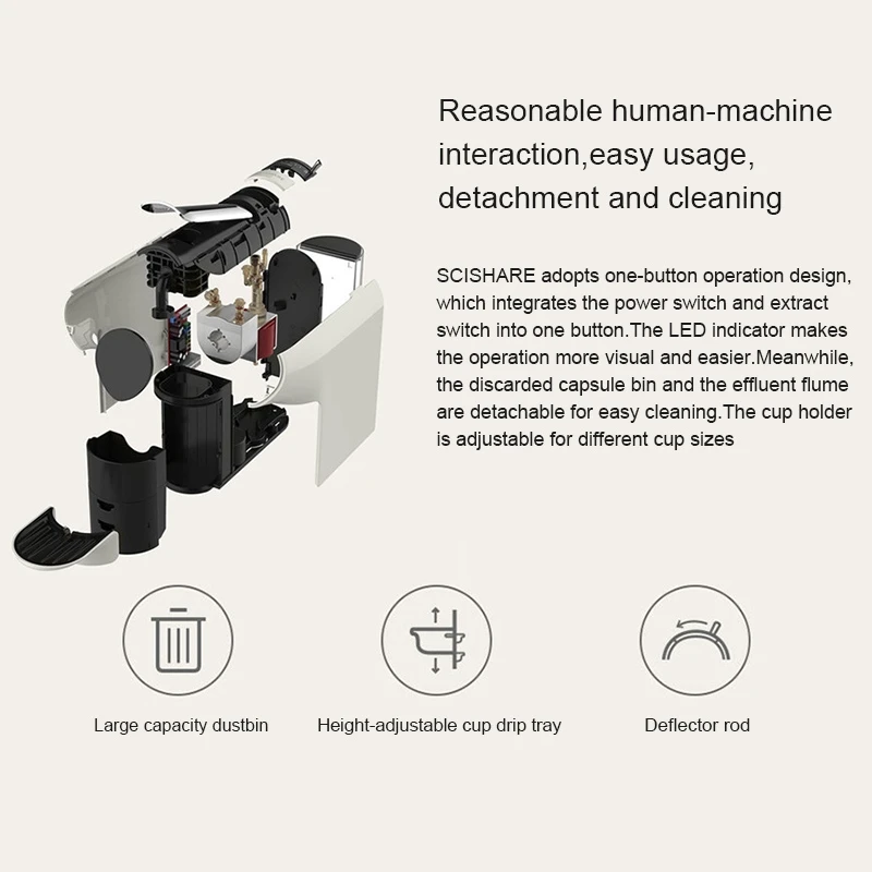 Оригинальная умная кофемашина Xiaomi scisare с двойным режимом кофе, электрический чайник для воды, диспенсер, Кофеварка Mijia, управление приложением
