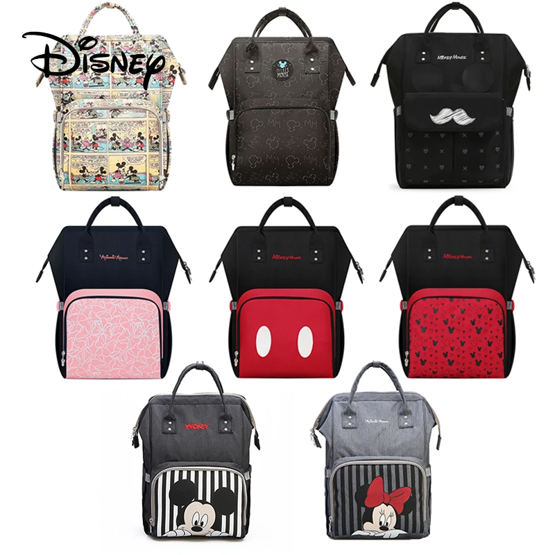 Disney Minnie momie maternité Nappy sac marque USB chauffage grande capacité bébé sac voyage sac à dos Desinger sac d'allaitement soins de bébé