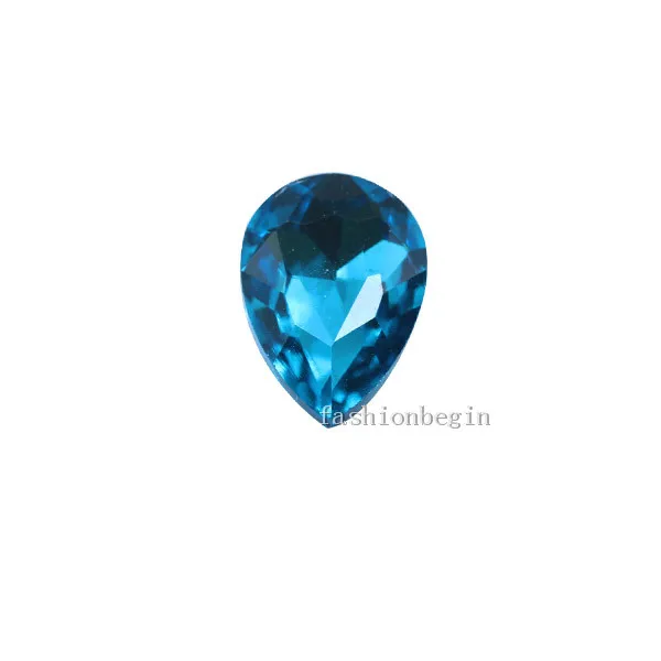 blue lake 20p 10x14 мм цветная слеза с заостренным фольгированным дном обратно граненые стеклянные кристаллы, стразы драгоценности ожерелье Брошь Обувь Сумки ремонт бусины - Цвет: blue lake